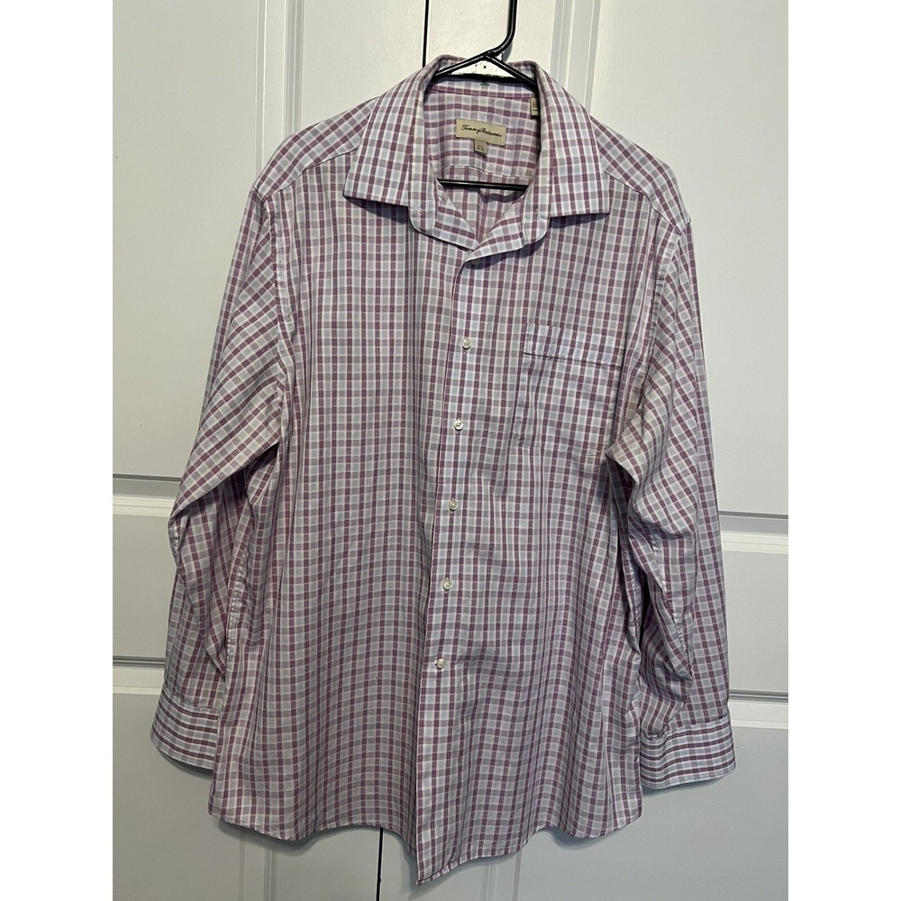 Tommy Bahama Men's Long Sleeve Dress Shirt Size 17-1/2 (34-35) Button Up‎ Gingam